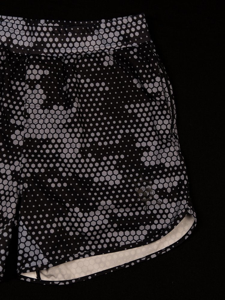 MEN'S | STEALTH SHORT : BLACK + GREY HEXAGON