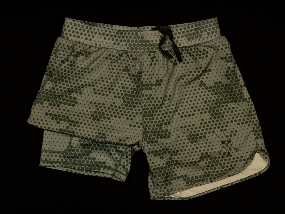 MEN'S | STEALTH SHORT : GREEN HEXAGON