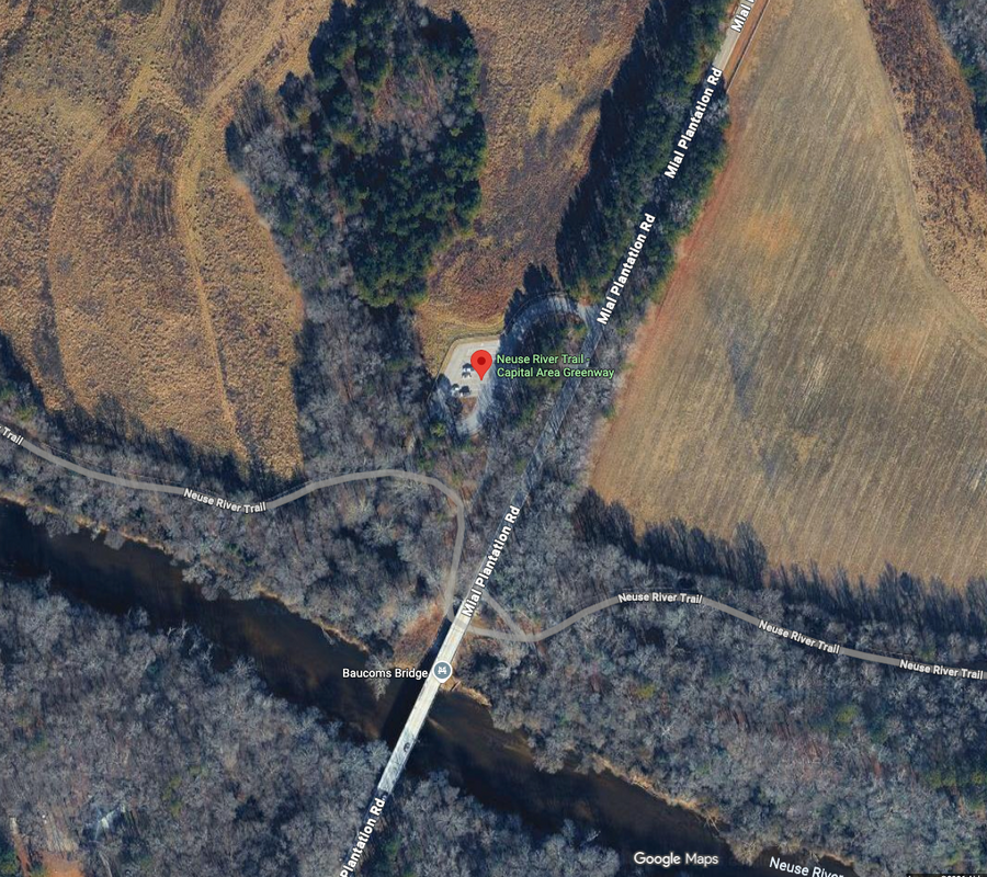 Map showing Neuse River Trail - Capital Area Greenway