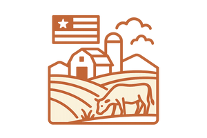 American Farm and Cattle Icon