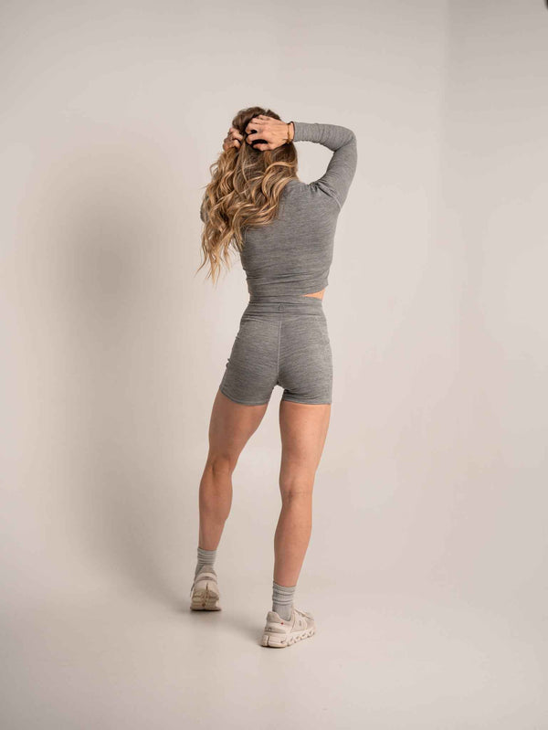 WOMEN'S | DEBUT CROP LONG SLEEVE : GRAY