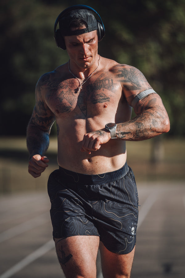 MEN'S | HYBRID SHORT : MIDNIGHT TOPO