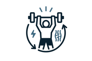 Train Harder, Recover Faster Icon - Detailed Version