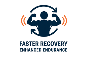Train More, Recover Faster Icon - Brand Colors
