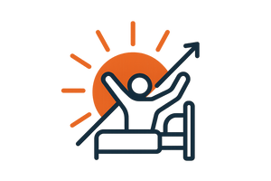 Wake Up Refreshed and Ready Icon - Brand Colors