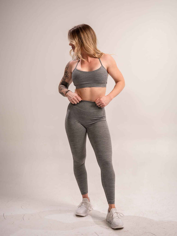 WOMEN'S | DEBUT MEGA-HIGH-RISE LEGGING : GRAY - Alpha Country Training + Nutrition