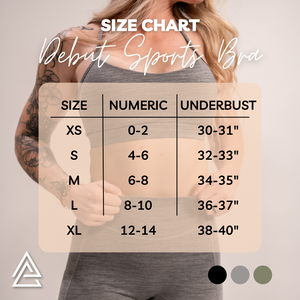WOMEN'S | DEBUT SPORTS BRA : GRAY