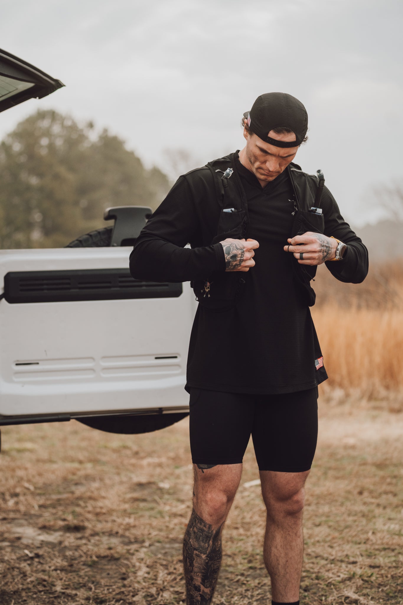 Setting the vest before a run