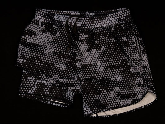 MEN'S | STEALTH SHORT : BLACK + GREY HEXAGON