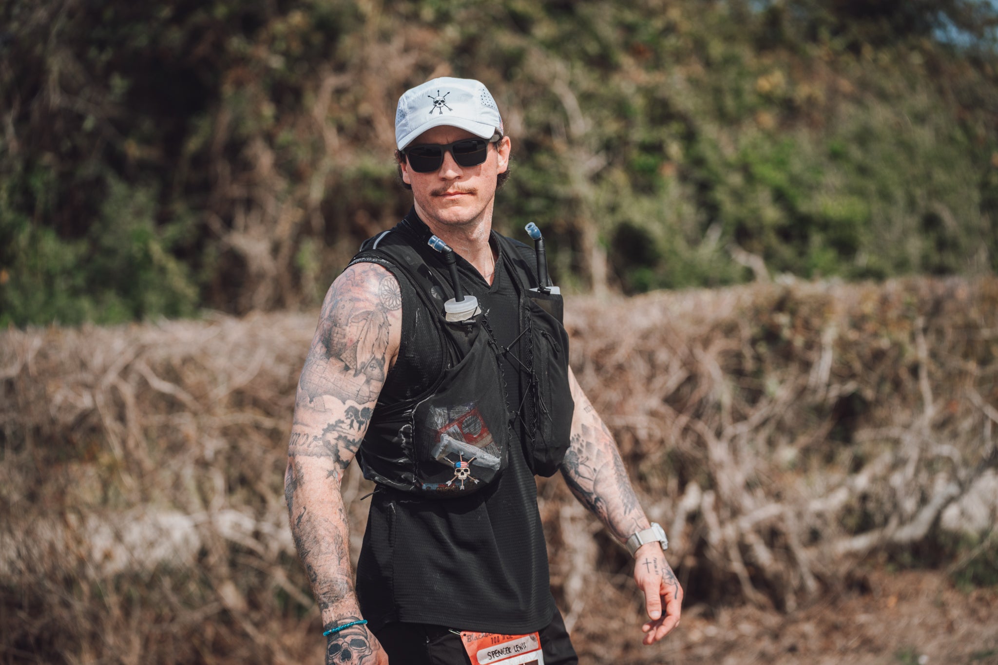 On course at a 100 mile race