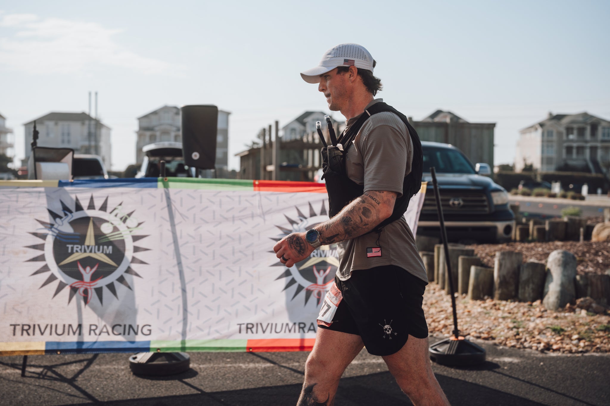 On course mid race