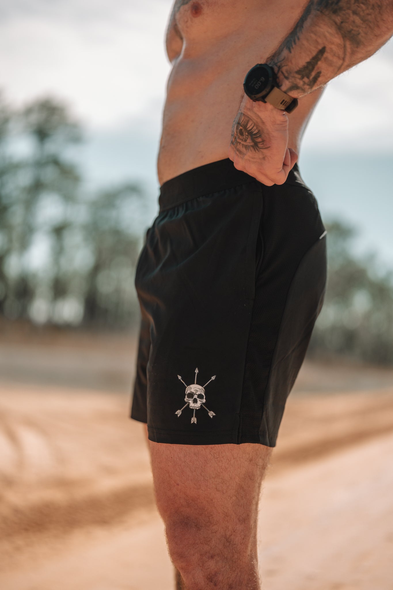 Mark, mesh side panel and split hem on the Motto Short