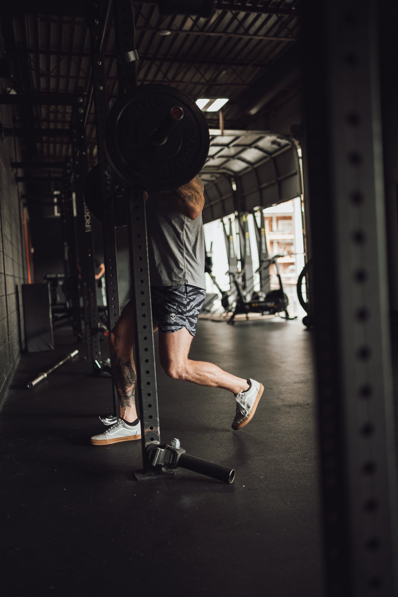 Split squat at the rack in the Stealth Short