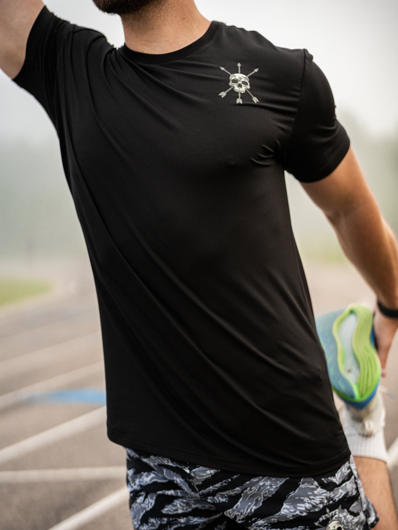 How the Ascend Tee hangs mid movement