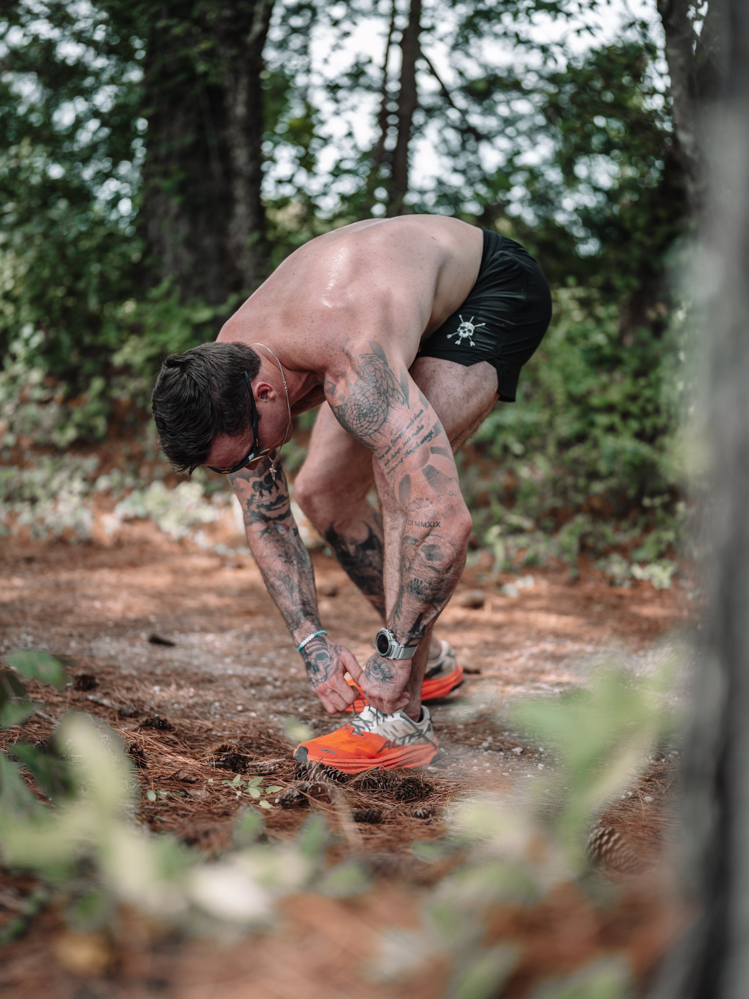 HybriFlex Short in Black on the trail