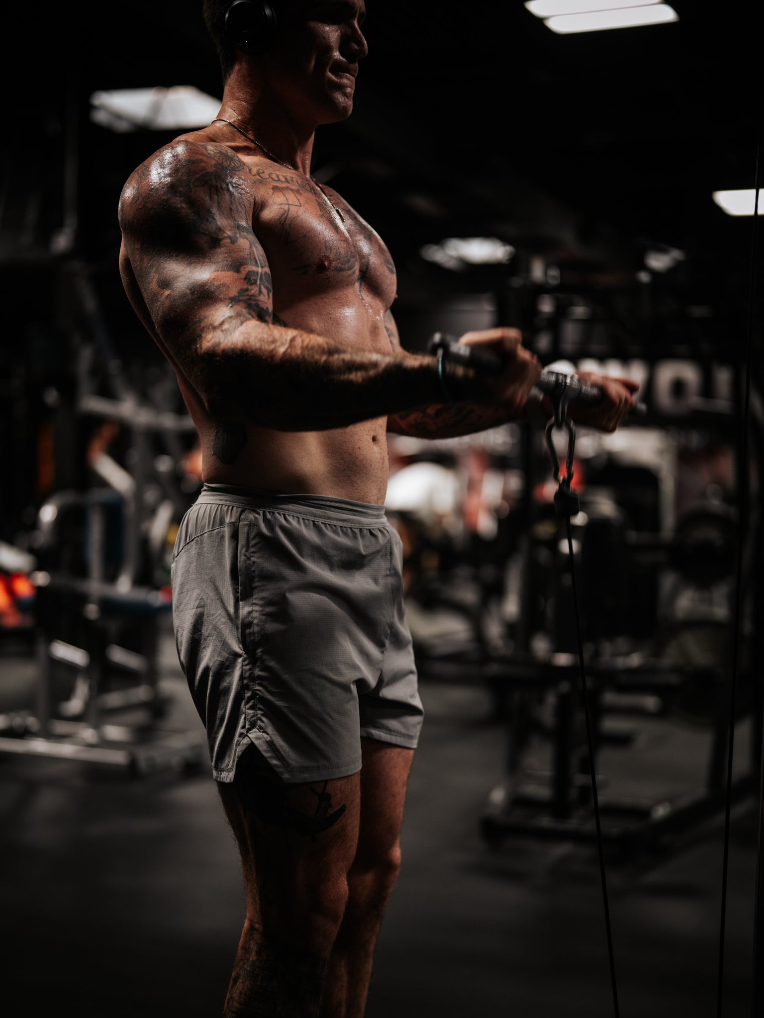 Cable work in the gym