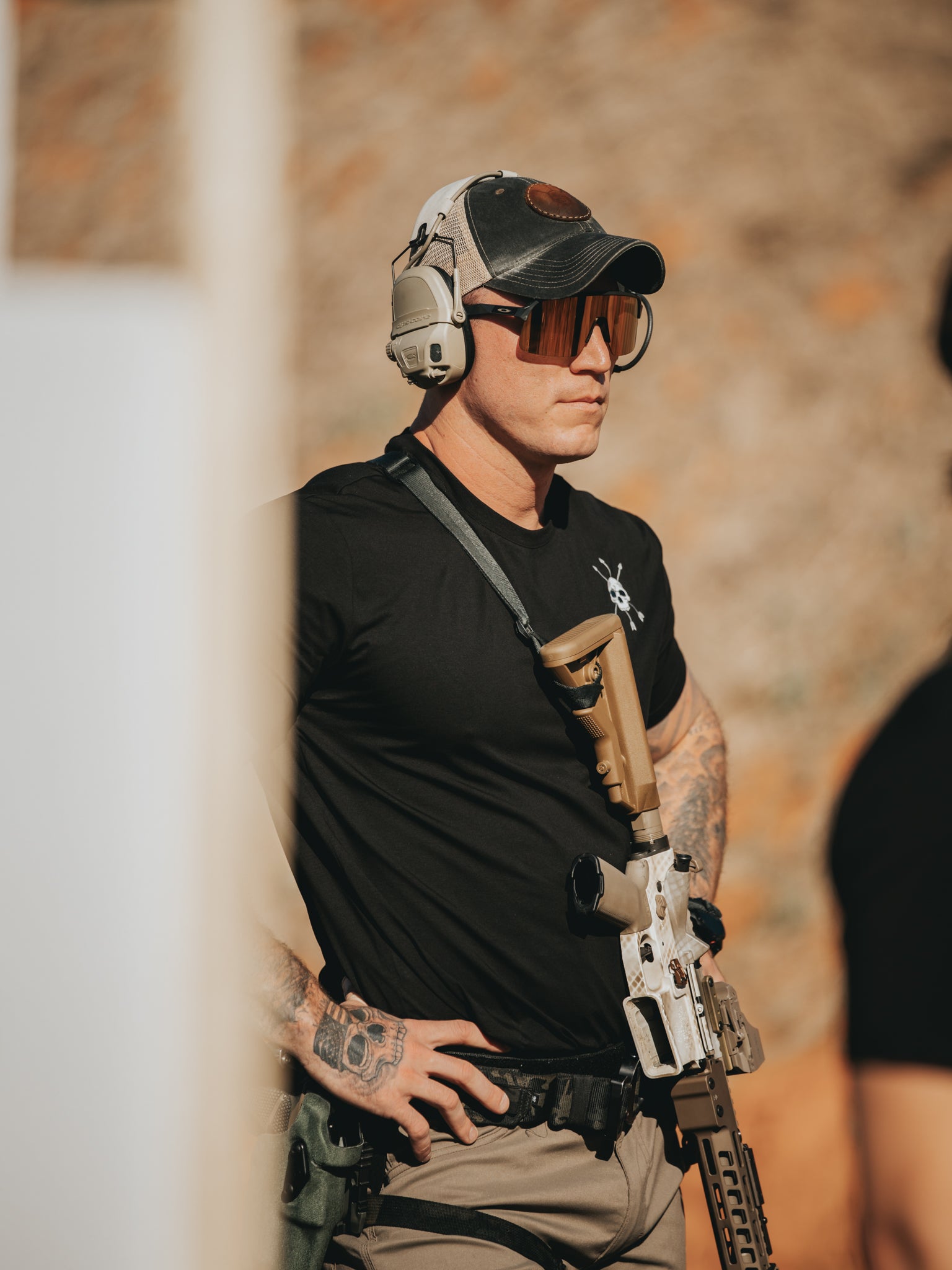 The Raider Tee worn off the clock