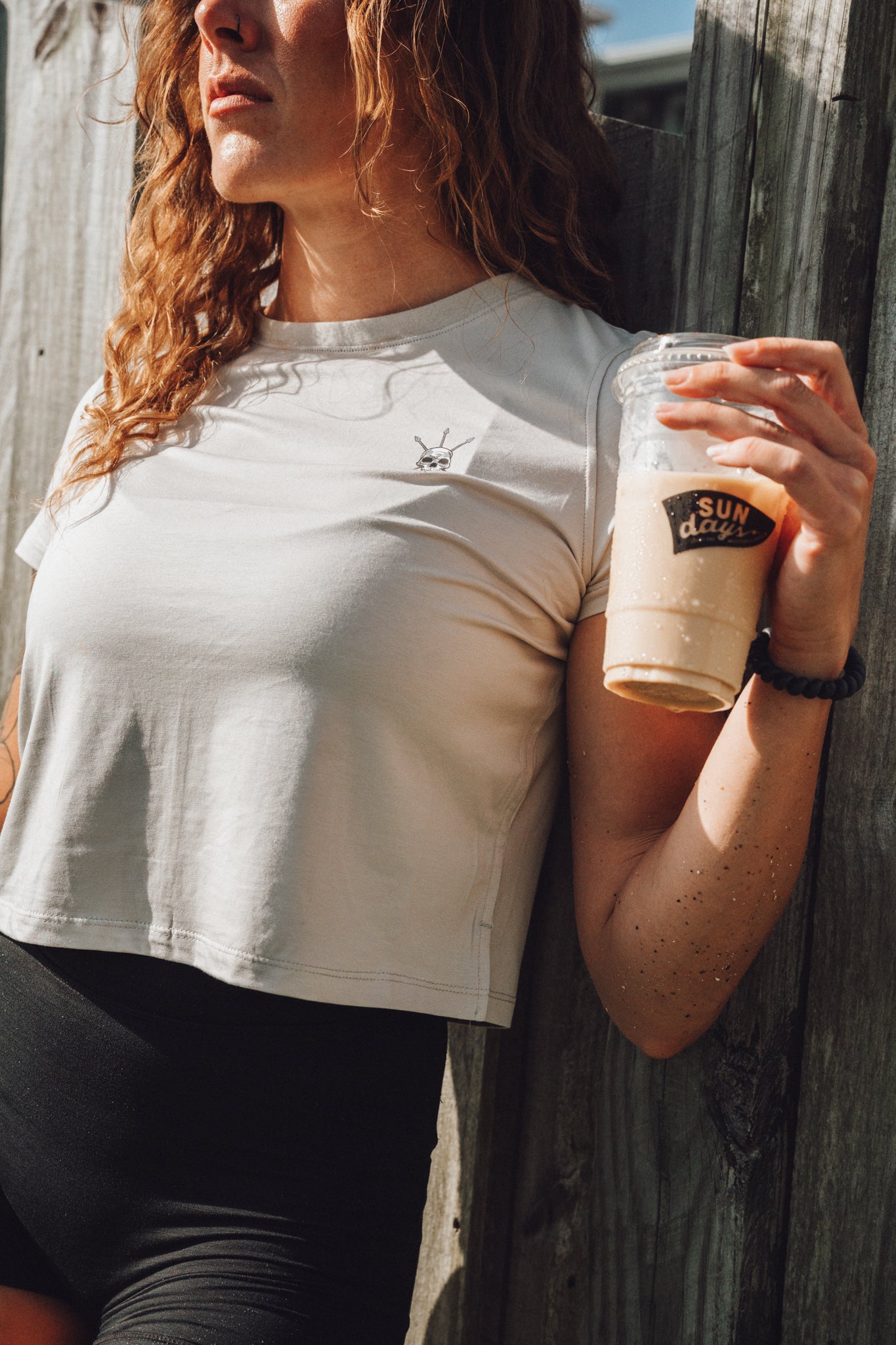 ENCORE CROP TEE fabric detail