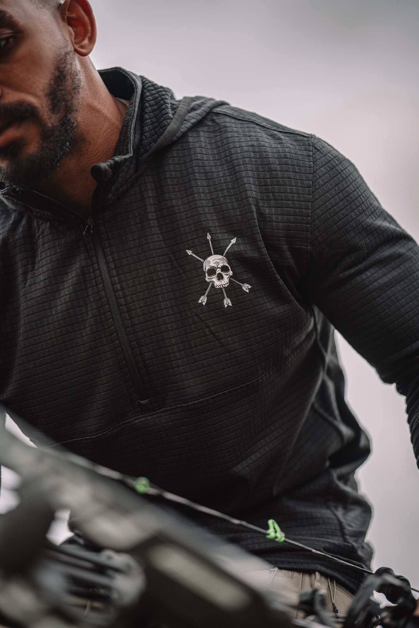 The mark and quarter zip on the Waffle Hoodie