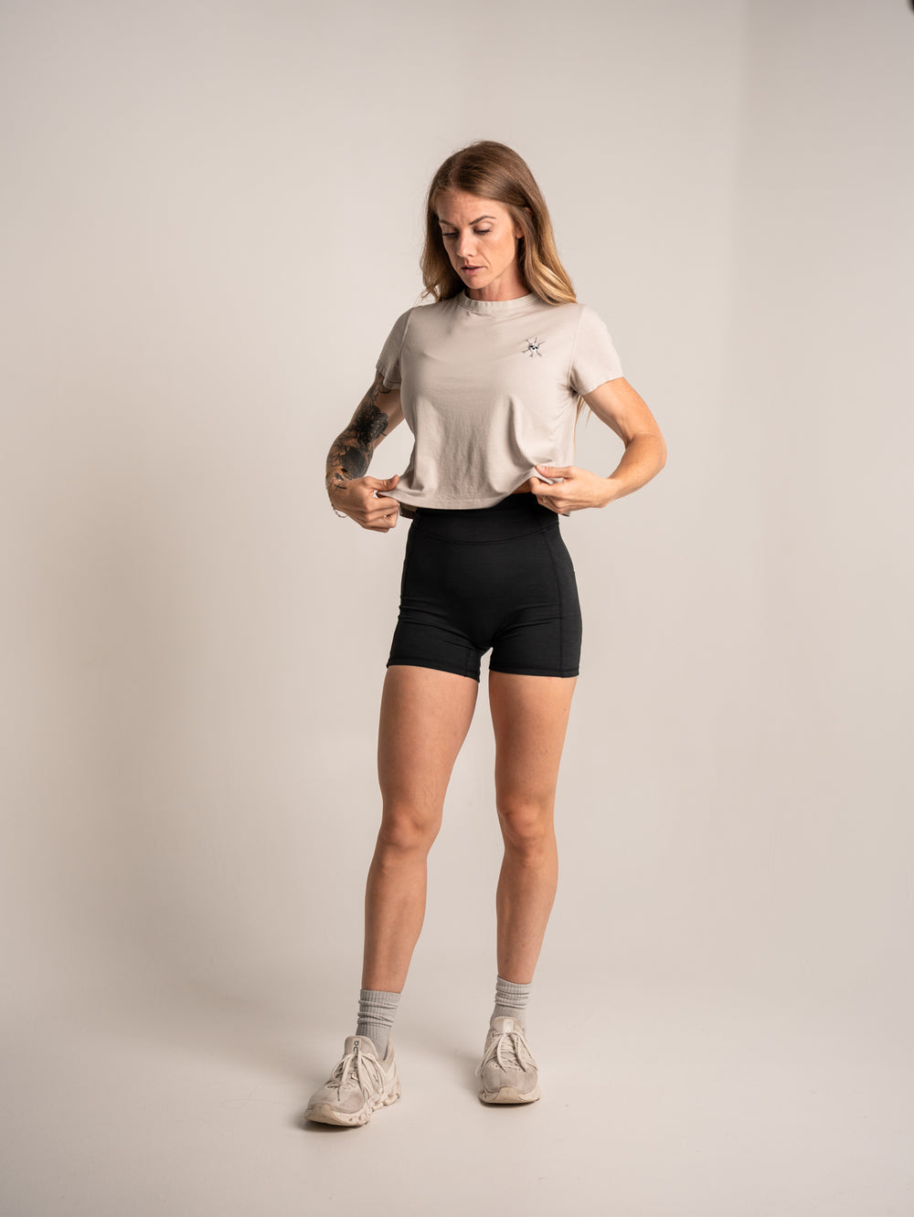 WOMEN'S | ENCORE CROP TEE : BONE