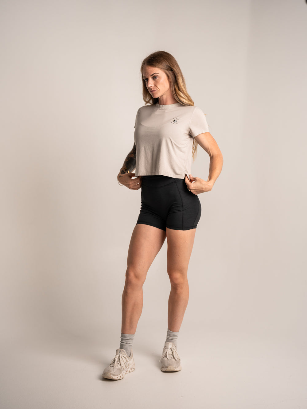 WOMEN'S | ENCORE CROP TEE : BONE