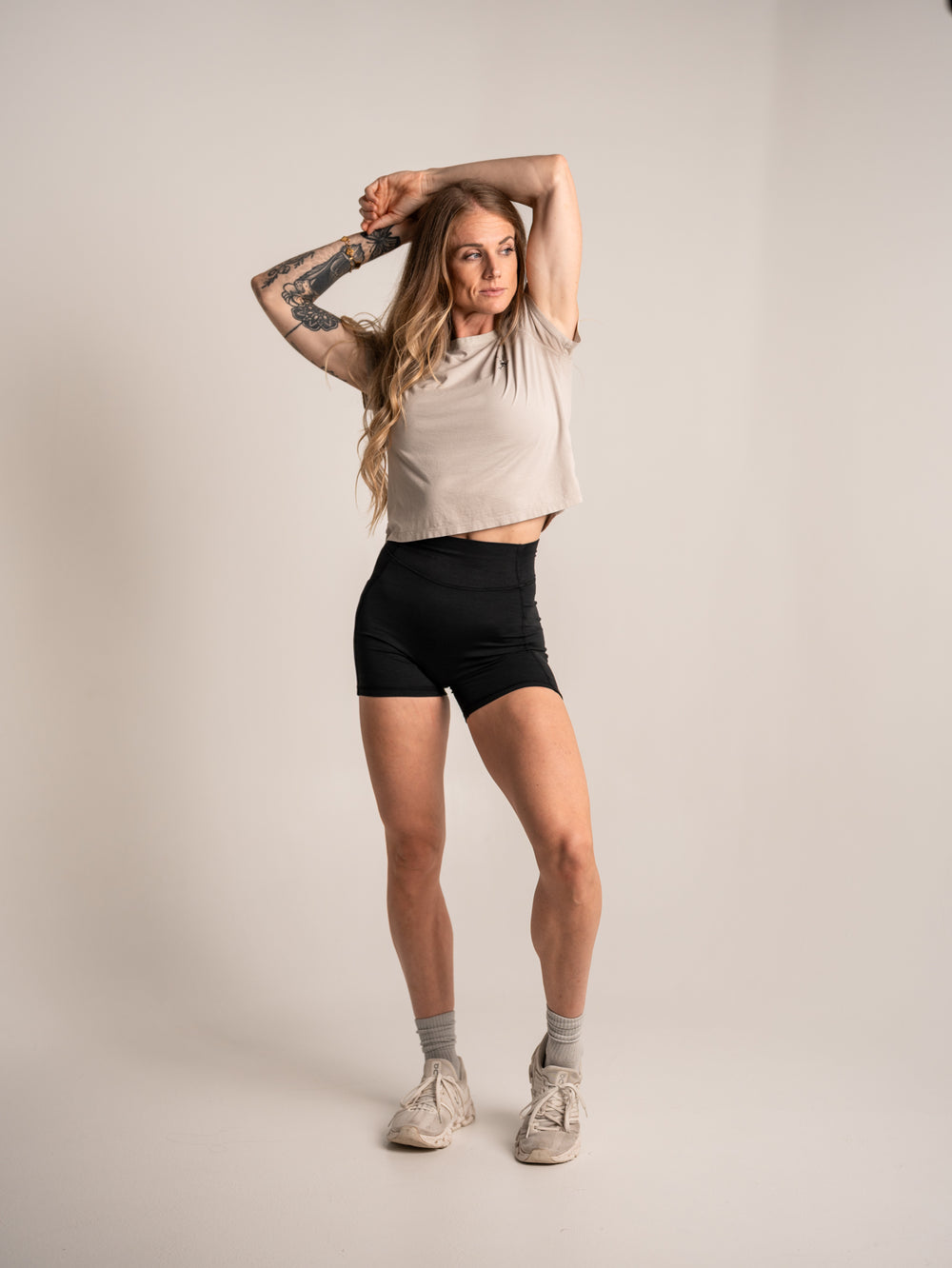 WOMEN'S | ENCORE CROP TEE : BONE
