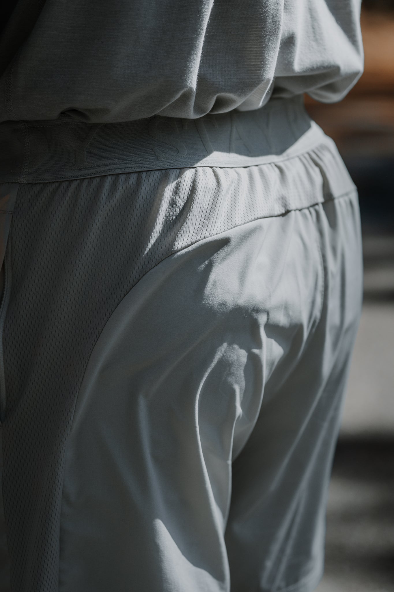 Mesh side panel running into the waistband on the Lunar Rock Motto Short