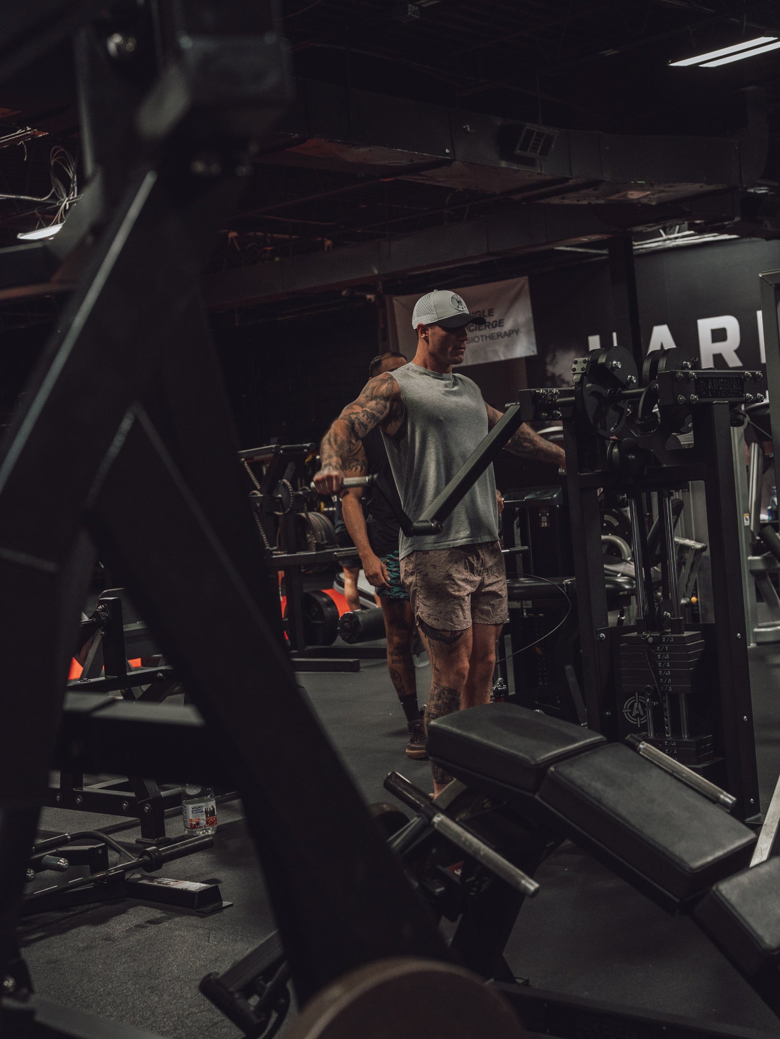 Low light on the gym floor