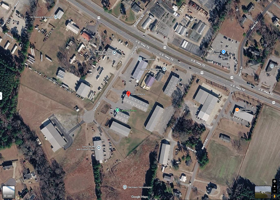 Map showing Elite Athletics 