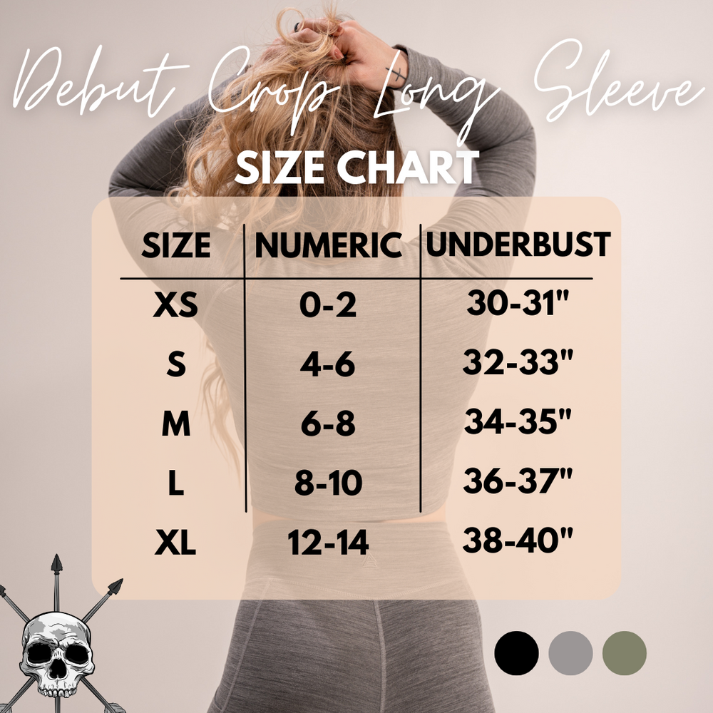 DEBUT CROP LONG SLEEVE size chart