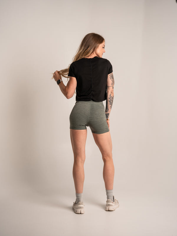 WOMEN'S | ENCORE CROP TEE : BLACK