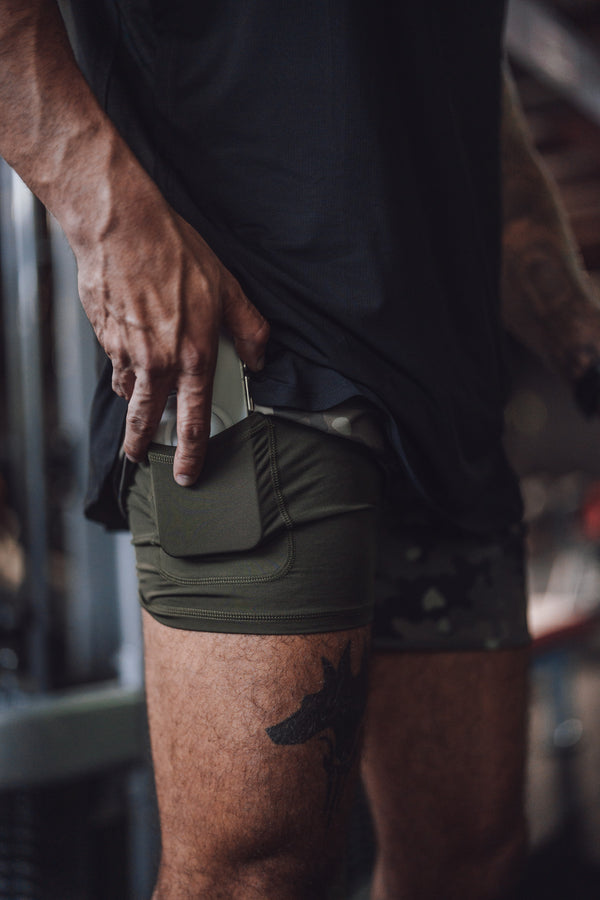MEN'S | HYBRID SHORT : EVERGREEN CAMO