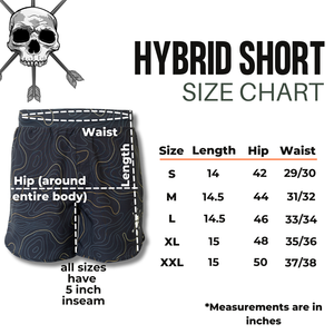 MEN'S | HYBRID SHORT : MIDNIGHT TOPO