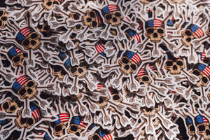 Vinyl Sticker : American Flag Skull & Arrows