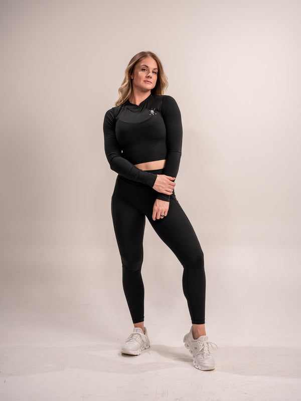 WOMEN'S | DEBUT CROP LONG SLEEVE : BLACK