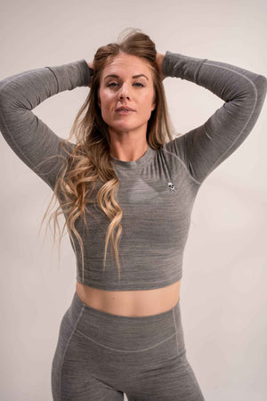 WOMEN'S | DEBUT CROP LONG SLEEVE : GRAY